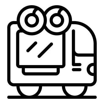 Simple tram travelling icon, editable stroke Stock Illustration