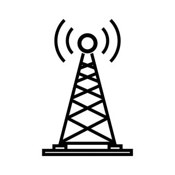 Simple transmitter. Communication tower. Vector. Stock Illustration