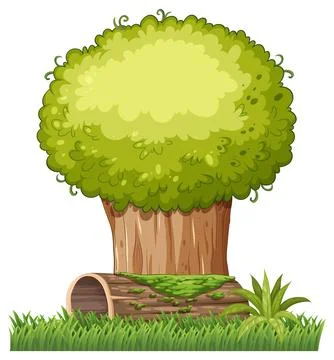 Simple tree cartoon isolated Stock Illustration