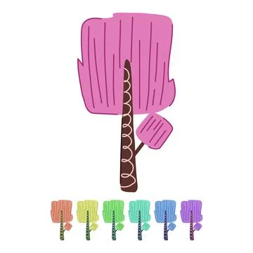 Simple tree doodle flat vector cartoon graphic Illustrazione stock