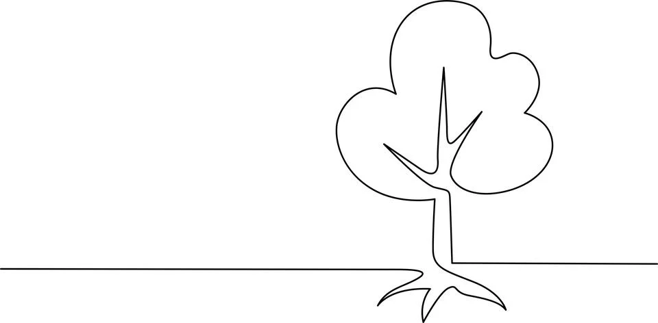Simple tree drawing Vector Stock Illustration