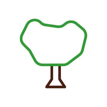 Simple Tree Icon. Concept of Nature, Growth, and Environment. Stock Illustration