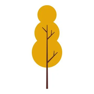 Simple Tree Illustration With Round Shapes and Natural Colors in Flat Desig.. Stockillustratie