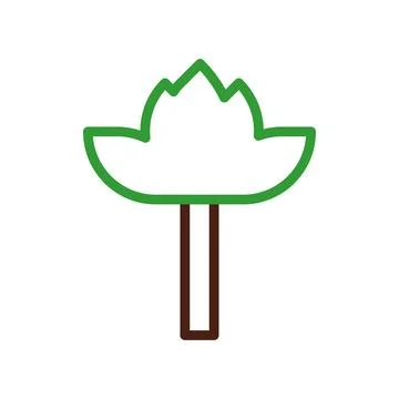 Simple Tree Logo, Green Leaves and Brown Trunk. Concept of Nature, Growth, .. Stock Illustration