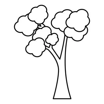 Simple tree outline vector icon Stock Illustration