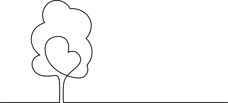 Simple tree outline Vector 스톡 일러스트