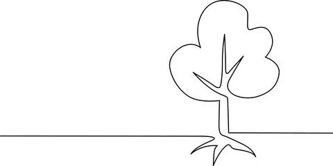 Simple tree outline Vector Stock Illustration