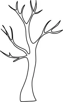 Simple tree outline Vector Illustrazione stock