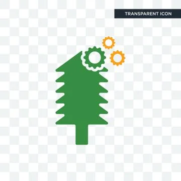 Simple tree service vector icon isolated on transparent background, simple tr Stock Illustration