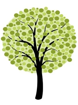 Simple tree vector - natural symbol illustration. Green plant in summer. 스톡 일러스트