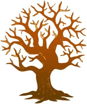 Simple tree without leafs Stock Illustration