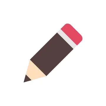 Simple Trendy Pencil Icon Vector Template Stock Illustration