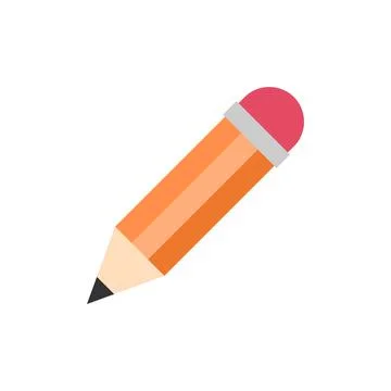Simple Trendy Pencil Icon Vector Template Stock Illustration