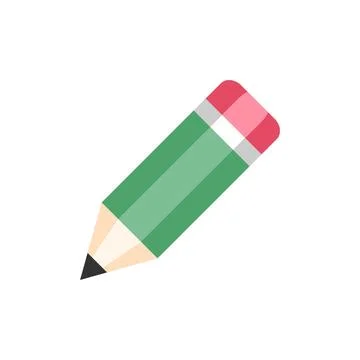 Simple Trendy Pencil Icon Vector Template Stock Illustration