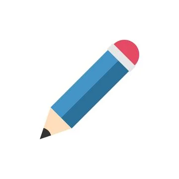 Simple Trendy Pencil Icon Vector Template Stock Illustration