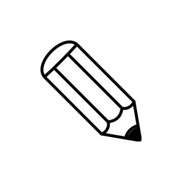 Simple Trendy Pencil Icon Vector Template Stock Illustration