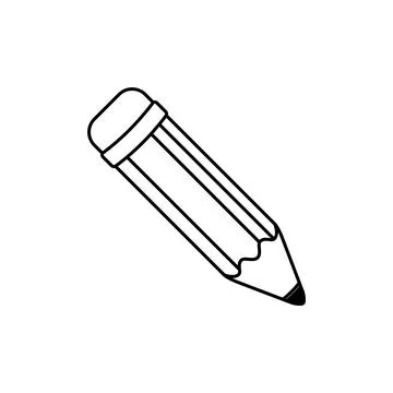 Simple Trendy Pencil Icon Vector Template Stock Illustration