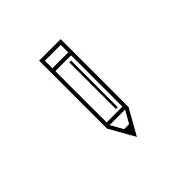 Simple Trendy Pencil Icon Vector Template Stock Illustration