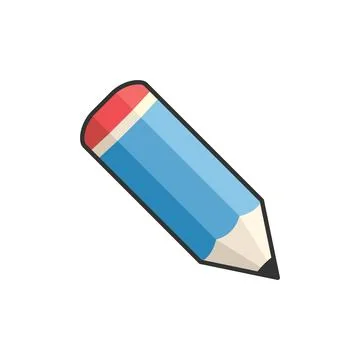 Simple Trendy Pencil Icon Vector Template Stock Illustration