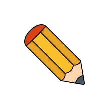 Simple Trendy Pencil Icon Vector Template Stock Illustration
