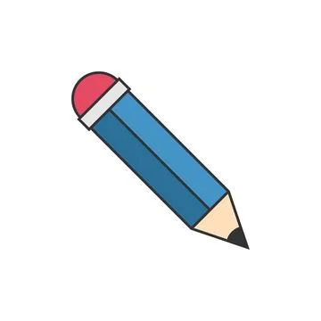 Simple Trendy Pencil Icon Vector Template Stock Illustration