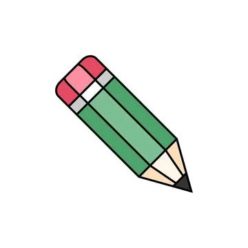 Simple Trendy Pencil Icon Vector Template Stock Illustration