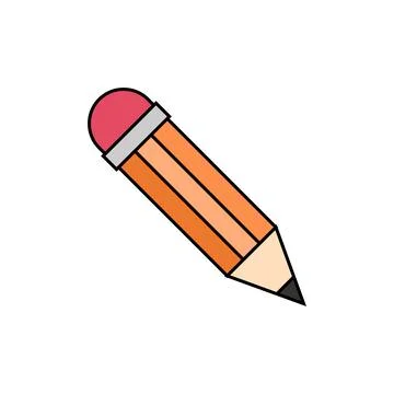 Simple Trendy Pencil Icon Vector Template Stock Illustration