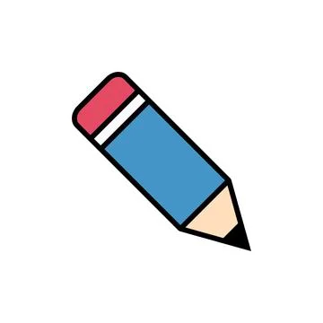 Simple Trendy Pencil Icon Vector Template Stock Illustration