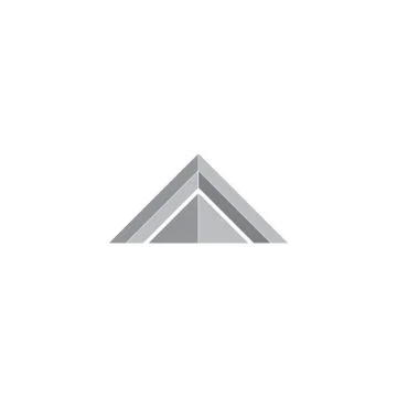 Simple triangle 3d design logo vector Stock Illustration
