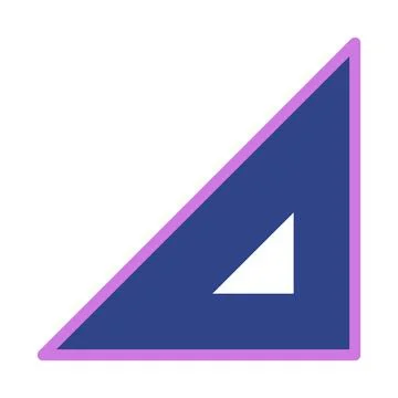 Simple triangle abstract design with purple outline Stock Illustration
