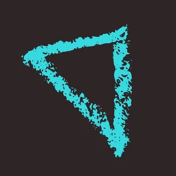 Simple triangle drawn with crayons Illustrazione stock