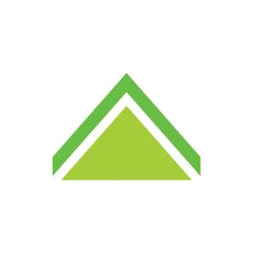 Simple triangle green mountain arrow logo vector Stock Illustration