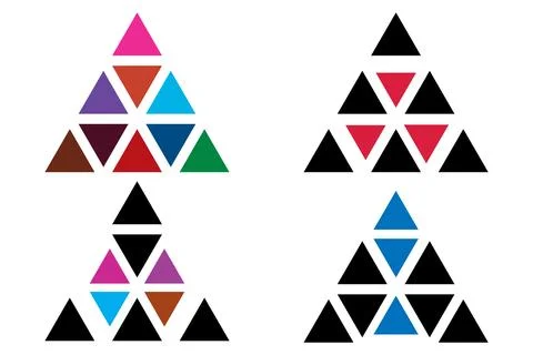 Simple triangle logo geometry shape in mathematics vector. Stock Illustration