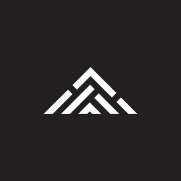 Simple triangle stripes geometric mountain logo vector Stock Illustration
