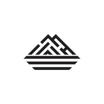 Simple triangle stripes geometric mountain logo vector Stock Illustration