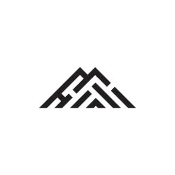 Simple triangle stripes geometric mountain logo vector Stock Illustration