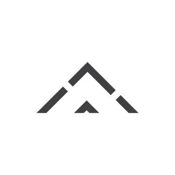 Simple triangle stripes geometric mountain logo vector Stock Illustration