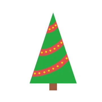 Simple triangular Christmas tree as a symbol of a happy New year, a fun Illustrazione stock