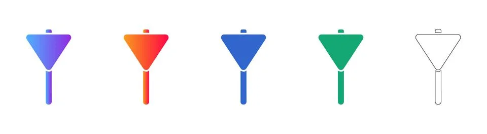 Simple Triangular Sign Icons Set Illustrazione stock