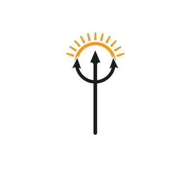 Simple trident concept vector icon illustration design Stock Illustration