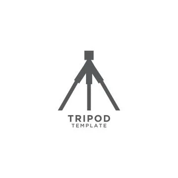 Simple tripod silhouette Illustrazione stock