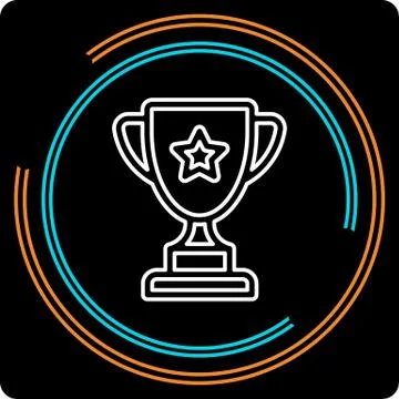 Simple Trophy Cup Thin Line Vector Icon Stock Illustration