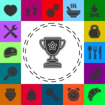 Simple Trophy Cup Vector Icon Stock Illustration