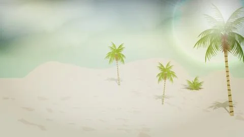 Simple Tropical Beach - Vector Illustration Stock Illustration