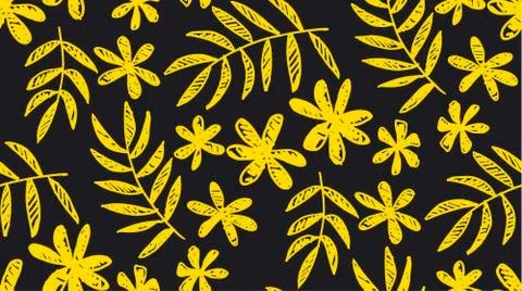 Simple tropical floral seamless pattern Illustrazione stock