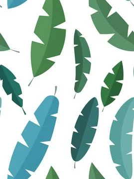 Simple tropical leaves seamless pattern background. Vector illustration Illustrazione stock