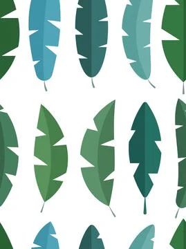 Simple tropical leaves seamless pattern background. Vector illustration Illustrazione stock