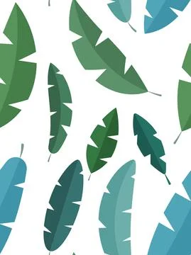 Simple tropical leaves seamless pattern background. Vector illustration Illustrazione stock