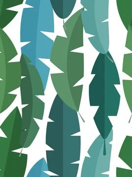Simple tropical leaves seamless pattern background. Vector illustration Stock Illustration