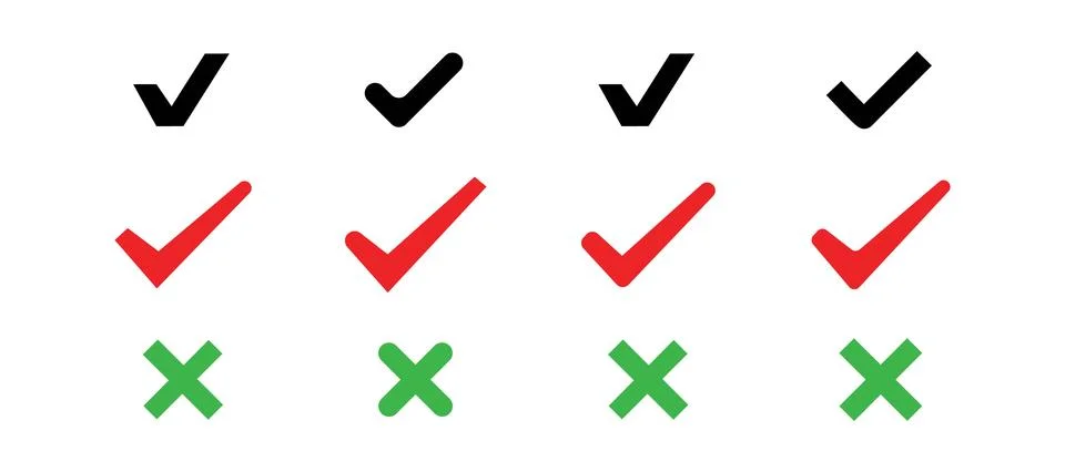 Simple True False and Do or Dont Symbols Set イラスト素材